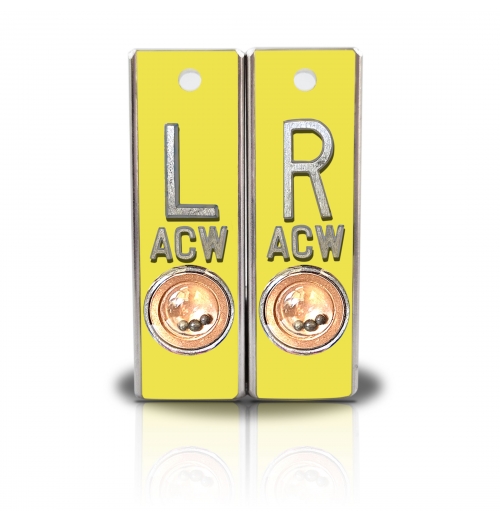 Aluminum Position Indicator X Ray Markers- Brimstone Yellow Solid Color